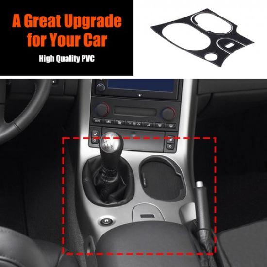 Glossy Piano Black Central Console Gear Shift Trim Sticker For Corvette C6 05-13