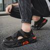 Fashion Sandals Men's Summer Outdoor Thick Soled Anti Slip Hollow Shoes Men's Water Wading Breathable Mesh Comfortable Beach Shoes