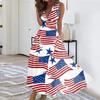 Sleeveless Maxi 4th of July Dress with Star Print Independence Day Dress for Women Casual Loose Fit Holiday Outfit