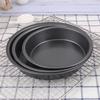 Kitchen Pizza Mould Pan Carbon Steel Ware Round Baking Tray Heat-resistant for Home Baking Pan Round Pizza Tray Pie Tins Black