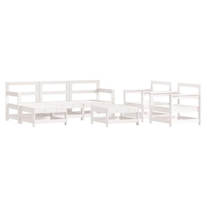 VidaXL Salon de Jardin avec Coussins 7 pcs, Canapé avec Dossier et Accoudoir, Ensemble de Meubles avec Table Basse Patio 3185830