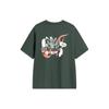 Li Ning T Shirts Unisex Dark Green Crew Neck Moderate Straight Fit AHSTA55-2