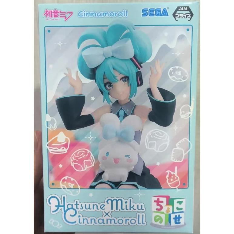 Original SEGA Hatsune Miku Cinnamoroll Anime Figure Noddle Stopper Toy Action Figure Anime Figure PVC Model Collection Doll Gift