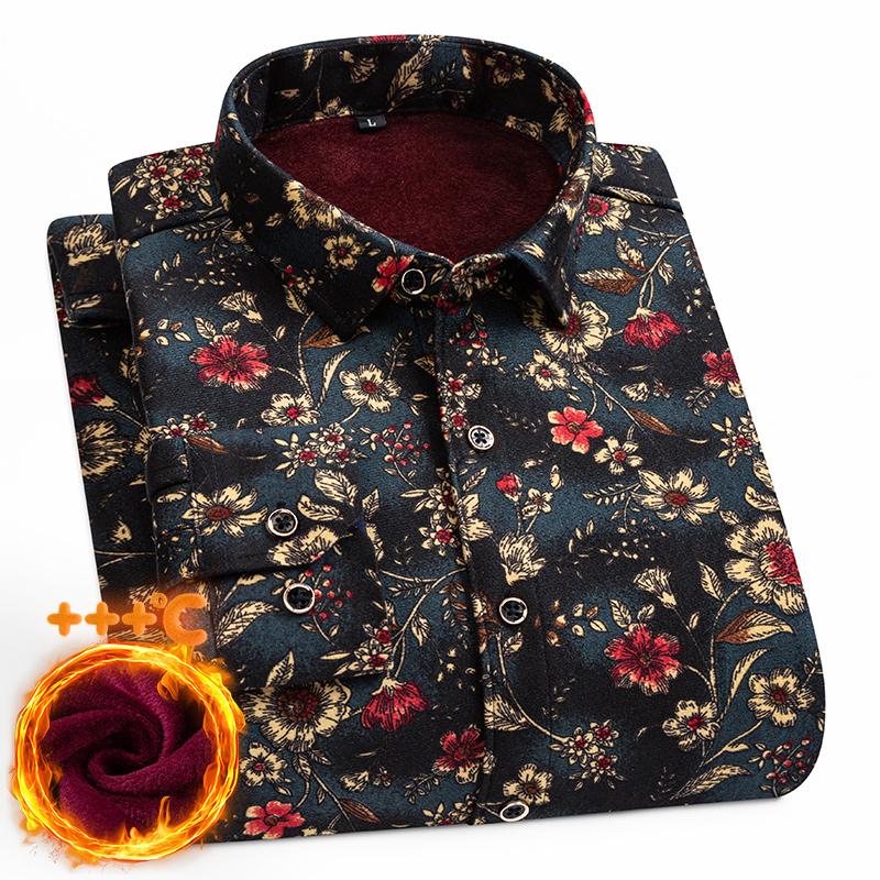Men's long-sleeved shirt with double-sided fleece thickened warmth, 7XL, 8XL, casual winter, trendy and versatile for the street