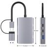 Compactly USB C Adapter 5 Port Expansion Dock with TF Card Reader USB3.0 for Laptop Smartphone Devices