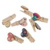 100x Heart Wood Clips Photo Paper Pegs Scrapbooking Embellishments 35mm