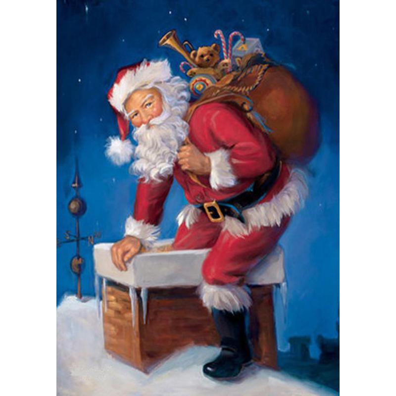 DIY Santa Claus 5D Diamond Painting Full Round Drill Cartoon Diamond Embroidery Cross Stitch Kits Wall Art Gift Home Decor