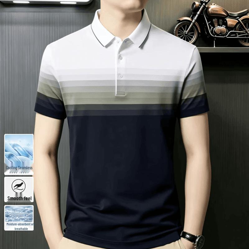 VEE KELLEN Men s Gradient Stripe Cooling Polo Shirt 3XL (170-185 lbs)