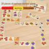 28-elementowy zestaw puzzli domino ze zwierzętami i owocami dla przedszkola
