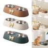 Dog Cat Double Bowls Removable Size 34x17.5x6.5cm Anti Slip Accessories Durable Simple To Clean for Small Dogs Puppy Convenient
