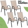 Taupe metal garden chair, 4 pieces
