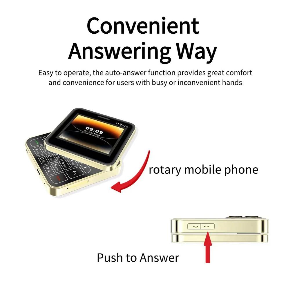 90° Rotating Side Slider Mini Phone, 2.4 “2g GSM DualSim MP3 MP4 Camera Dual Flashlight Wireless FM