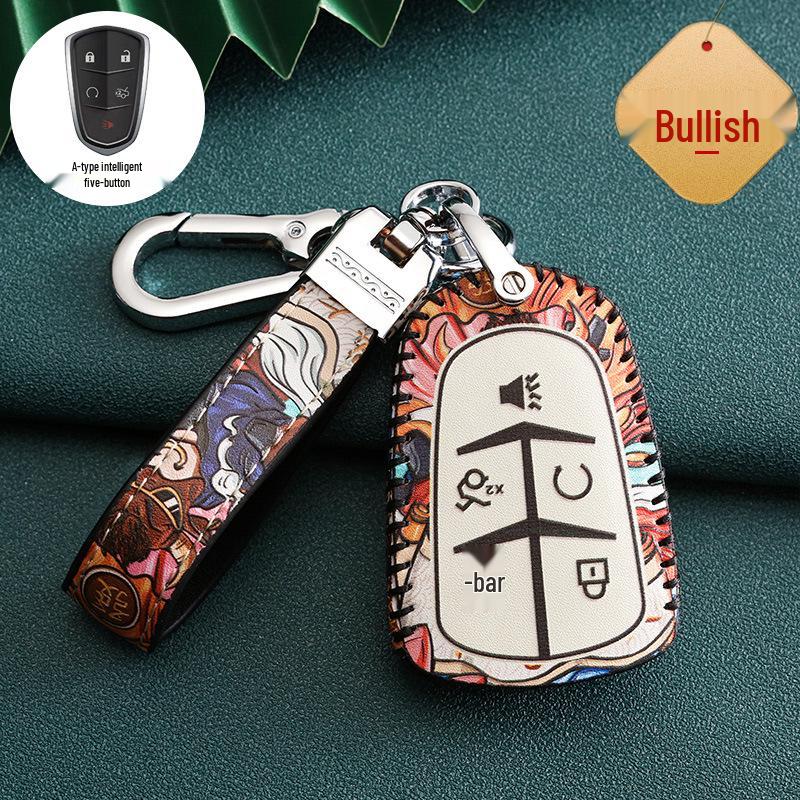 Cadillac Car Key Case for ATSL, XTS, XT5, XT4, CT6, XT6 - Stylish National Tide Design