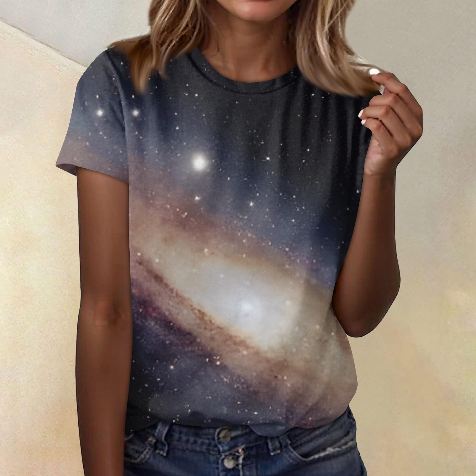 

Женская повседневная свободная футболка с принтом, круглый вырез, пуловер, короткий рукав, топ XL жёлтый