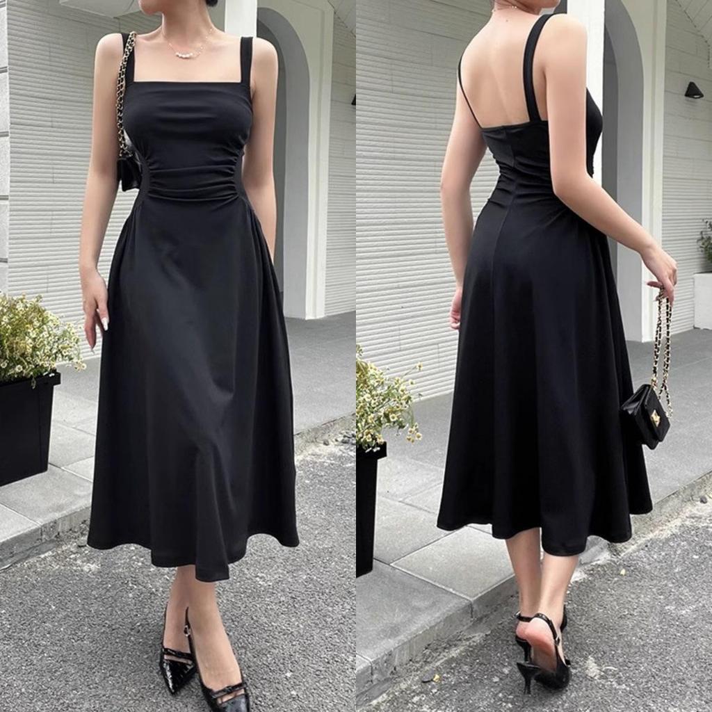 Women's Solid Color Waist-Cinching Short-Sleeved Dress for Summer Graduation, Engagement Party, and Everyday Wear