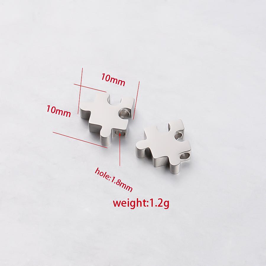 Semitree 5 Stück 10mm Edelstahl Puzzlespiel Perlen für DIY Schmuckherstellung Abstandshalter Perlen Halskette Zubehör Armband Verschlüsse