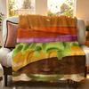 Food H Hamburger P Pizza Throw Flannel Throw Blanket Suitable for Sofa Living Room Bedroom