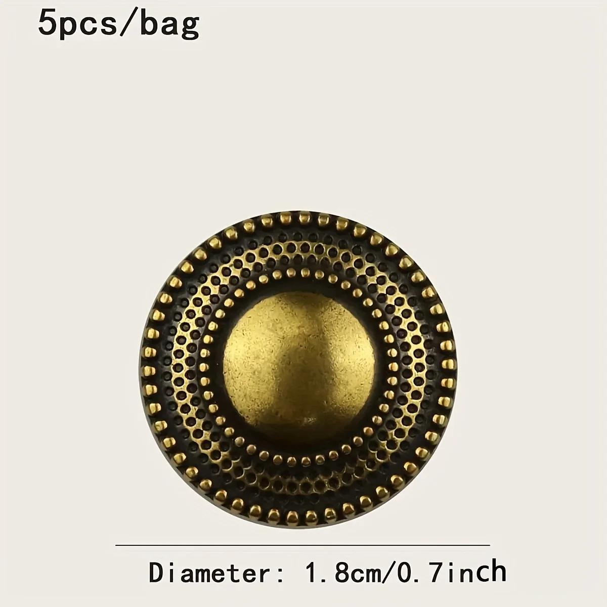 

5/10PCS-Round Metal Buttons For Clothing Designers Golden Decorative DIY Crafts 18mm Wide Garments Sewing Accessories New