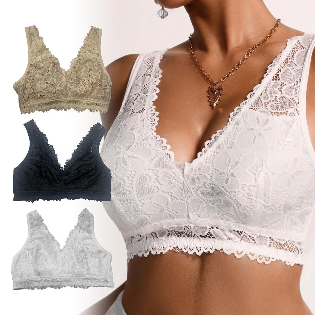 Zeriluna Lace V-neck Push-up Bra: Sexy, Skin-friendly, Breathable, Seamless, Comfortable, Fashionable Design with Beautiful Back.