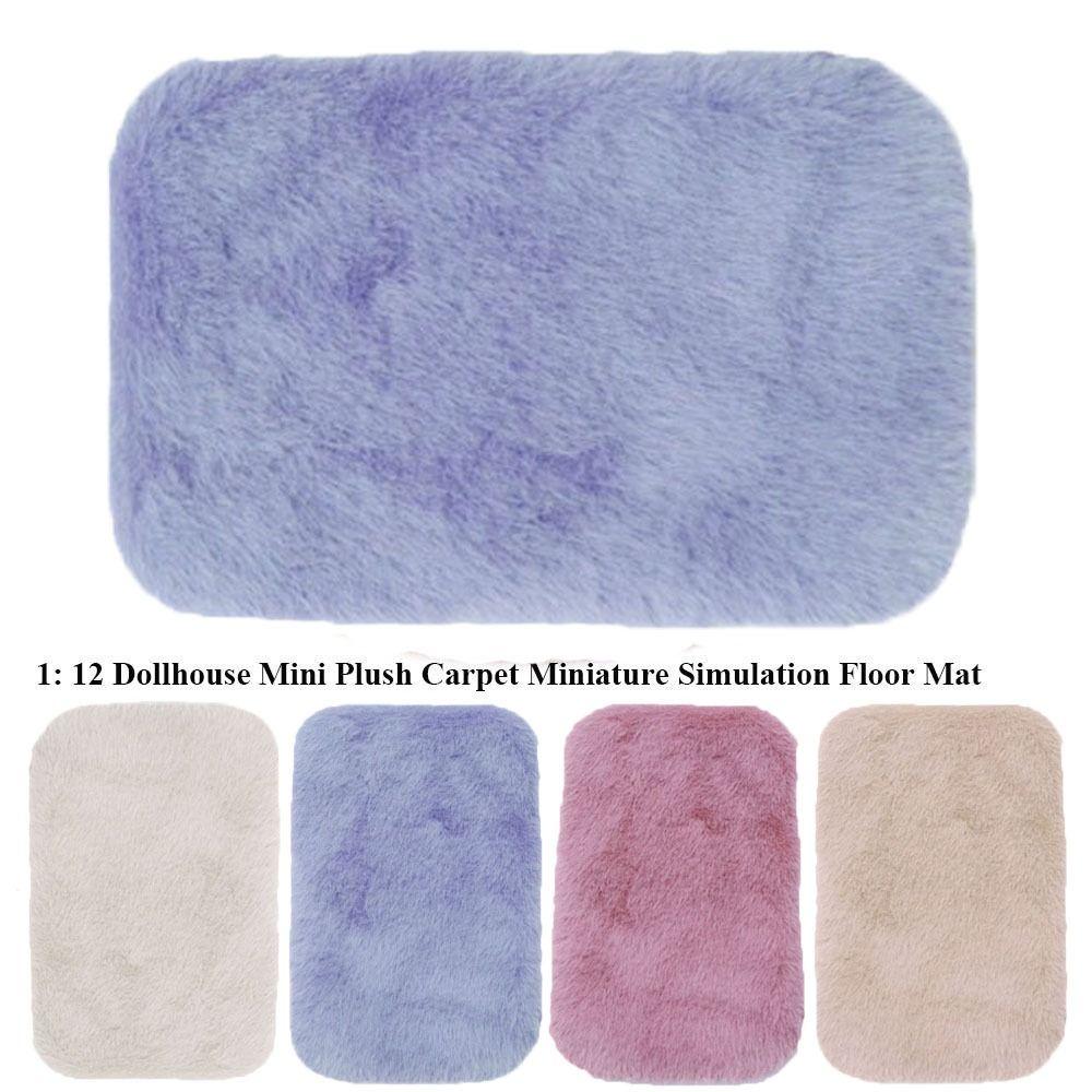 1: 12 Miniature Model Mini Plush Carpet High Quality Floor Mat  Miniature Dollhouse Decoration
