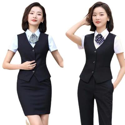 Coat Plus Size Slim Fit Women Vest V Neck Work Wear Uniforms Elegant Fashion Business Vest  Daily