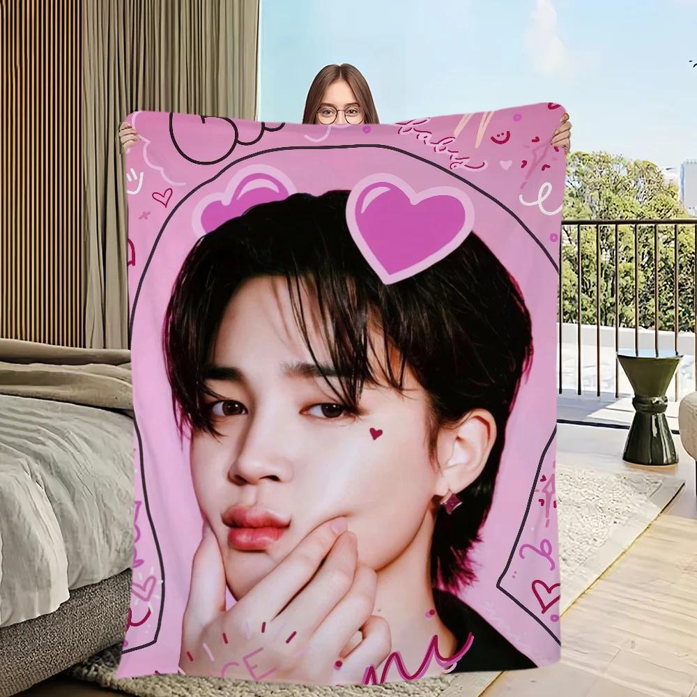 Blanket Flannel singer warm comfort soft plush blanket for J-Jimin sofa idol living room Kpop office bedroom travel gift