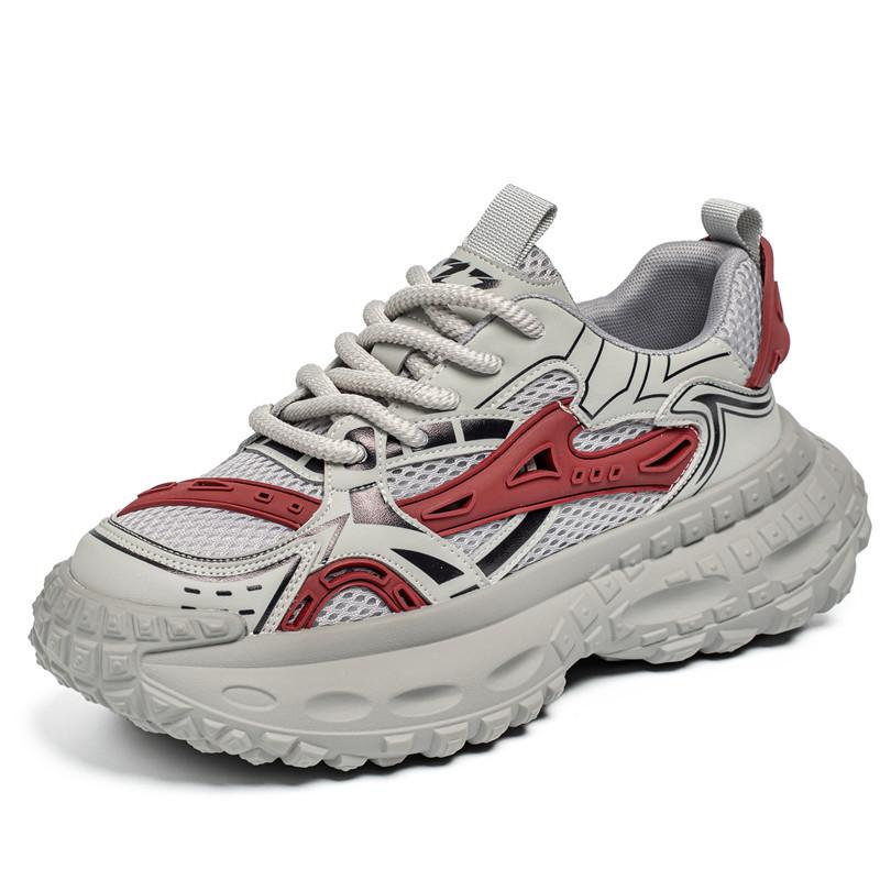 Summer New Trendy Brand Comfortable Men's Shoes Platform Heightening Casual Shoes Versatile Fashion Trend Breathable Mesh Dad Shoes