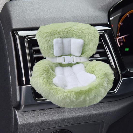 Doll Car Seat with Air Vent Clip Desktop Stand Cute Safety Belt Plush Cushion 17cm Doll Seat Car Ornament Gift for Collectors Fans