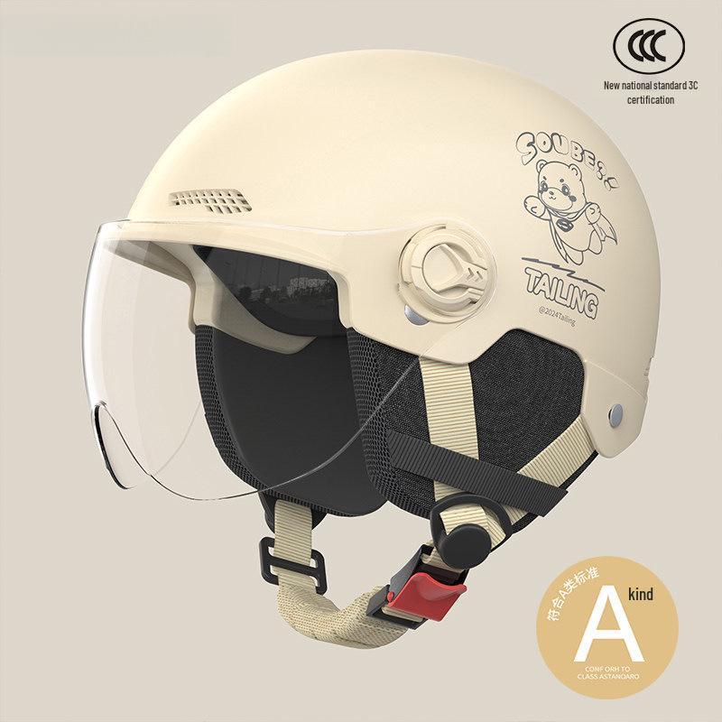 3C Certified Unisex Electric Motorcycle Helmet: All-Season, Sun-Protective, Half-Helmet for Safety