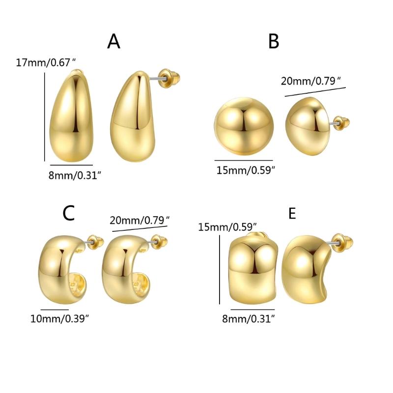 Simple Pea Shaped Alloy Silver Gold Color Drop Earrings For Women Korean Fashion Jewelry Party Girls Unusual Accessory