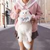 Super Cute Trendy Fashion White Cat Bag Plush Girl Backpack Pure Handmade Simulation Cat Shopping Bag Birthday Gifts For Kids