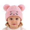 Hip Hop Baby Winter Hats Double Pom-Pom Warm Bonnet Fashion Kids Knitted Caps  Outdoor