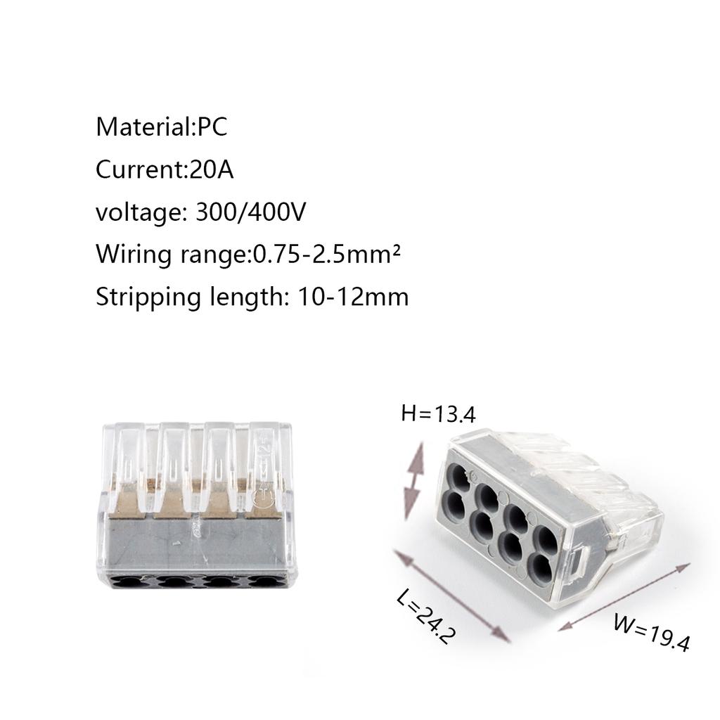 Wire Connectors PCT-102/104/108 Compact Mini Fast Wiring Cable Conector For Junction Box Conductors Push-in Terminal Block
