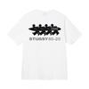 Stussy Style Mens Loose Fit Cotton Crew Neck Short Sleeve T-Shirt With Cartoon Print Casual Tee