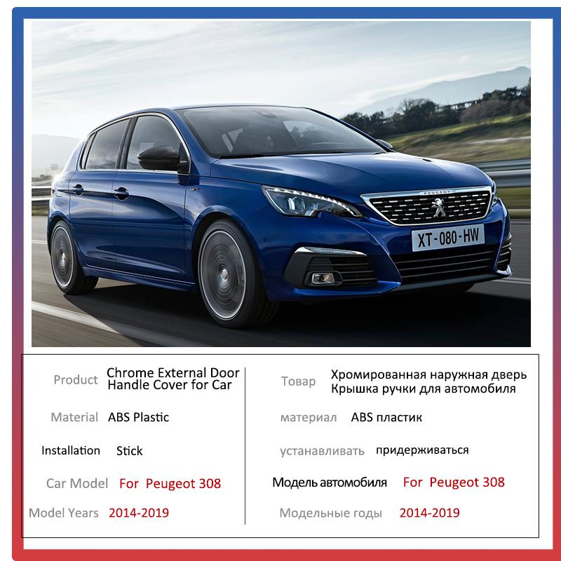 Chrome Handles Cover Trim for Peugeot 308 T9 MK2 2014~ Car Handel Accessories Stickers Auto Styling 2015 2016 2017