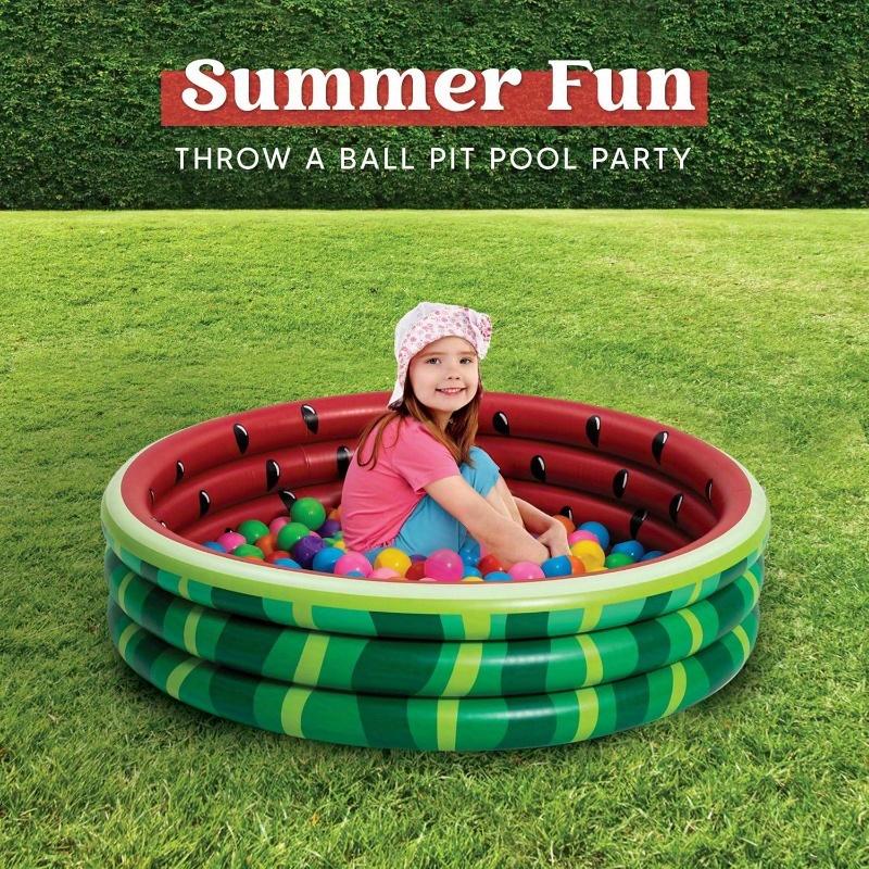 JOYFY 3er-Pack 114 cm x 25 cm aufblasbarer Kinder-Swimmingpool für Kinder Sommer-Wasserpool Baby-Schwimmbecken Bällebad