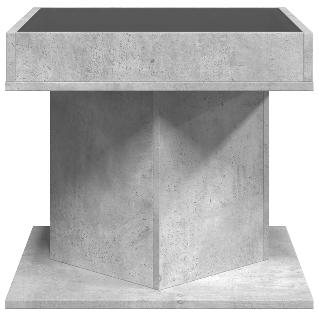 LED Coffee Table Concrete Grey 50x50x45 cm Particleboard