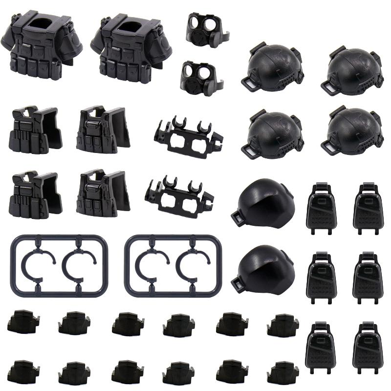 Building Blocks Accessories Figure Soldier Soviet Army Helmet Toy Hat Mini Brick Goggles Cape Fringe Belt Gift Toys K048