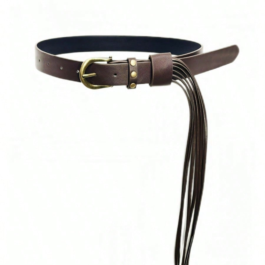 Ceinture à Franges Polyvalente pour Femmes Ceinture de Taille Mode Féminine Ceinture Décorative pour Jeans black