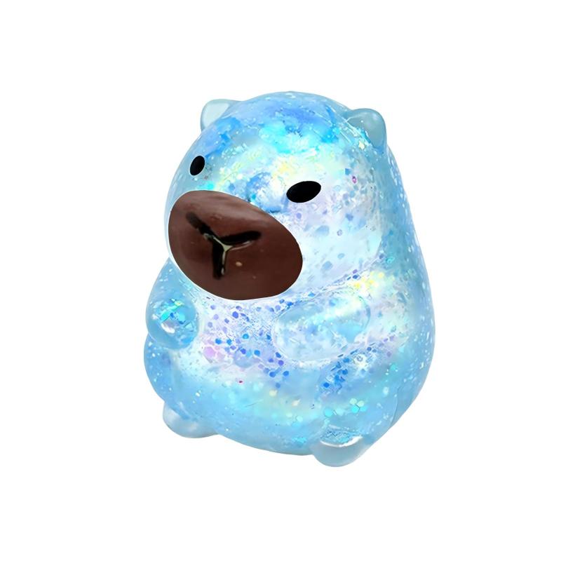 Cartoon Capybara Decompression Toy Soft Glitter Gummy Fidget Toys Pinching And Stress Relief Tool Anti Stress Squeeze Toy Gifts