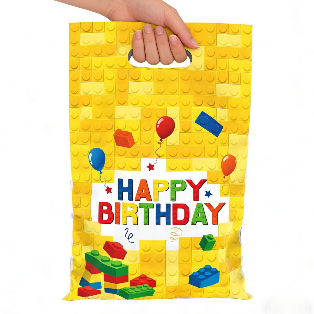 10/50Pcs Building Block Party Supplies Gift Bag Loot Bag Kid Girls Birthday Decorations Kids Gift Party Favors Decoration