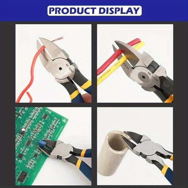 Diagonal Cutting Pliers 5/6 Inch Wire Stripping Tool Side Cutter Cable Burrs Nipper Electricians DIY Repair Hand Tools