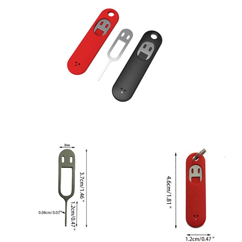 Strumento di rimozione dell'apertura del vassoio della scheda SIM, in acciaio inox, 5 pezzi, espulsore ad ago con portachiavi per telefono cellulare e tablet