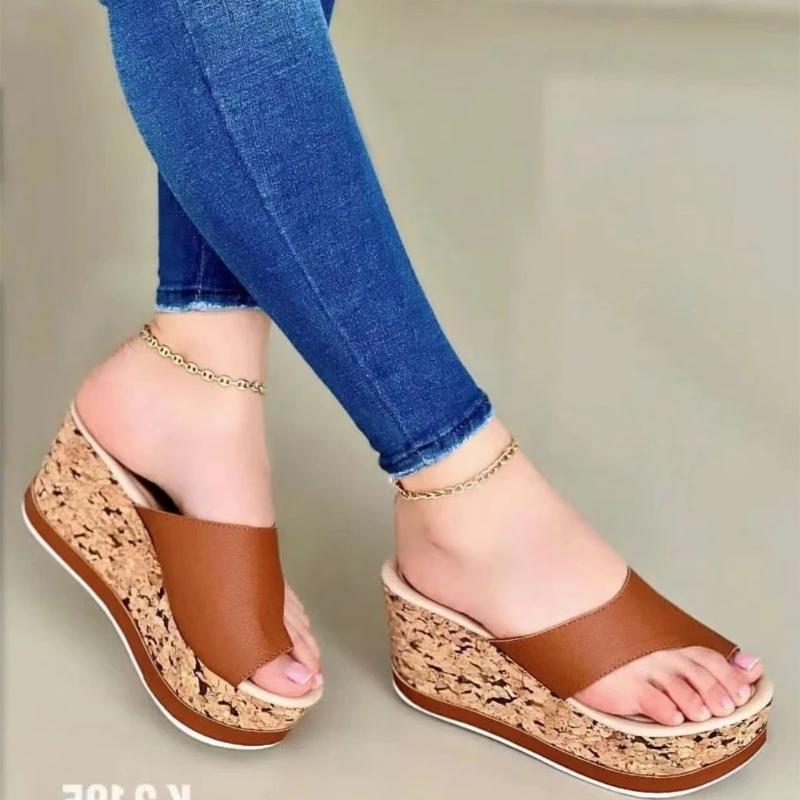 New Women Wedges Slippers Summer Woman Clip Toe Platform Soft Sandals Comfort Casual Slides Beach Outdoor Lady Flip Flops