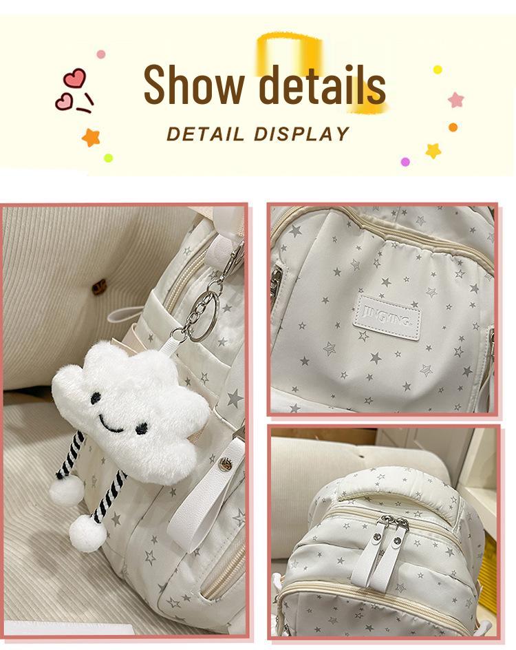 Mori Style Cute Star Backpack: High-End, Lightweight, Large Capacity for Middle School Students