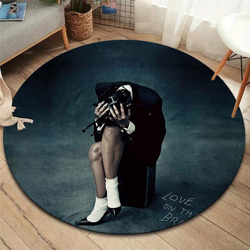 

RIHANNA Round Area Rug,Carpet Rug for Living Room Bedroom Sofa Playroom Decor,Non-slip Floor Mat 80cmx80cm