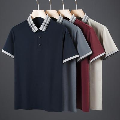 Casual Polo Shirt High-End Men'S Breathable Top Lapel Short-Sleeved Seamless Breathable Loose T-Shirt