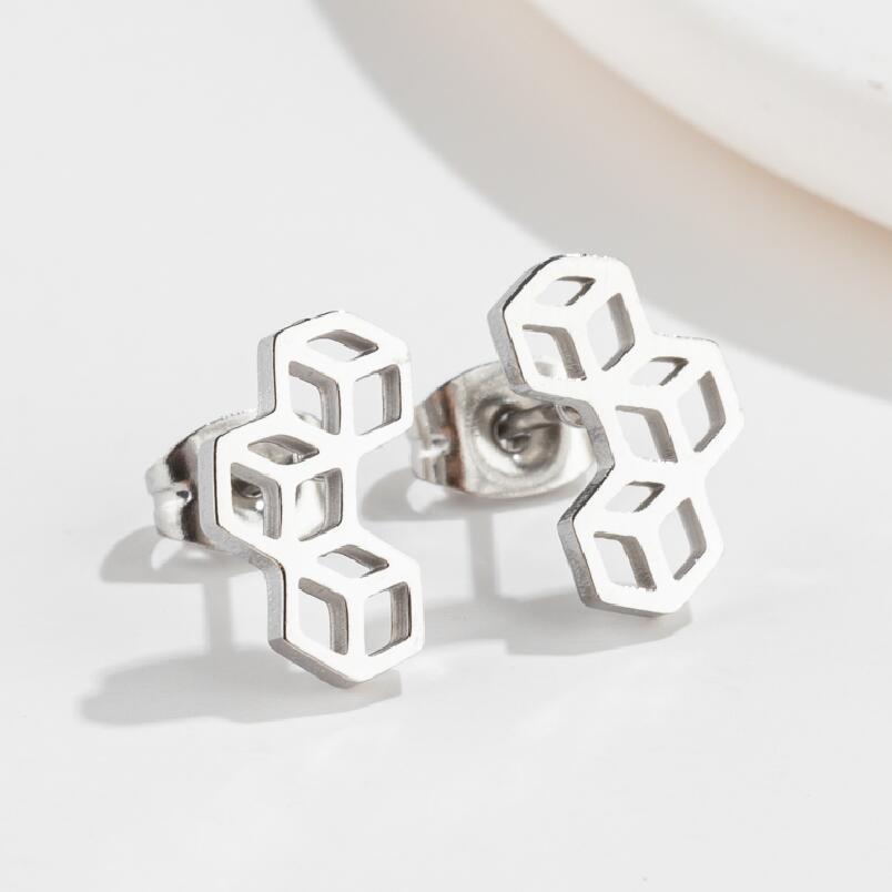 2023 Geometric Stainless Steel Hollow Square Earrings