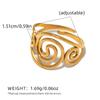 Simplicity Stainless Steel Threaded Rings for Women Men Personality Circular Vortex No Fading Opening Rings Jewelry Accessories