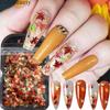 New Nail Art Bag Jewelry Autumn Maple Leaf Decoration Multi-Color Glitter Jewelry